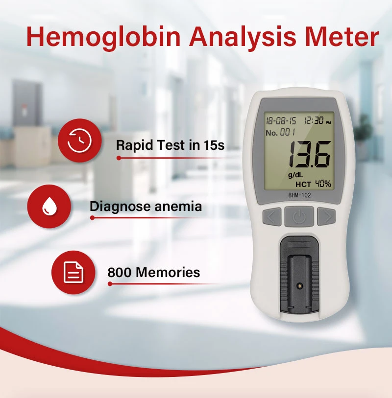 HB Meter Hemoglobin Test Cov Khoom Siv